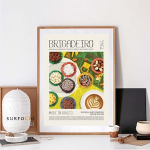 Brazilian Brigadeiro Wall Art Kitchen Art Decor Brazil Delicious Brazilian Dessert Food Lover Gift Brigadeiro Truffles Chocolate Treats Food
