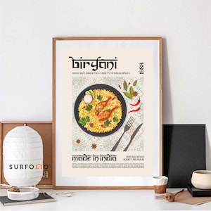 Impression Biryani Cuisine indienne Impression Biryani Poster Cuisine de Mumbai Inde Cuisine indienne Motifs Art Biryani Art mural Inde Gourmets Inde Biryani amateur de nourriture