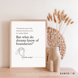Amelia Earhart Print, Amelia Zitate Poster, Leben Zitate Minimal, Amelia Earhart Kunst, Ozean Minimal Art, Postive Zitate, Träume Zitate
