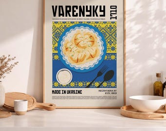 Varenyky Dumpling Poster | Ukrainian Food Art Print (Digital Download)