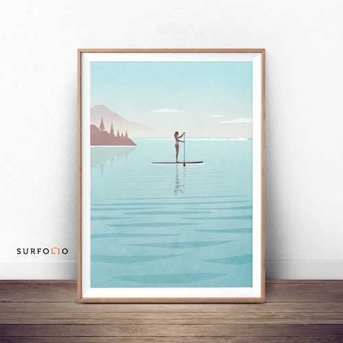 Paddle Board Print Surfers Paradise Stand up Paddle Paddle Etsy