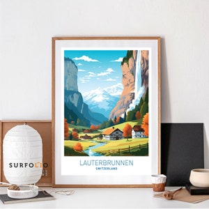 Lauterbrunnen Print Lauterbrunnen Home Lauterbrunnen Wall Lauterbrunnen Art Lauterbrunnen Valley Décor Switzerland Art  Switzerland gift