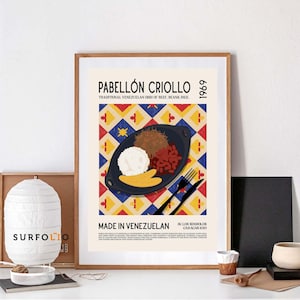 Pabellón Criollo Arte Venezuela Comida Venezuela Cartel Comida Nacional Comida Latinoamericana Patrón Venezuela Arte Mural Venezuela Foodie