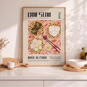 Dim Sum Art Print, Chinese voedselposter (digitale download)