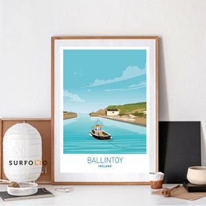 Ballintoy Irish, Irlanda del Norte, Impresión artística de Irlanda, Póster irlandés, Costa norte de Antrim, Puerto de Ballintoy, Impresión artística de Ballintoy