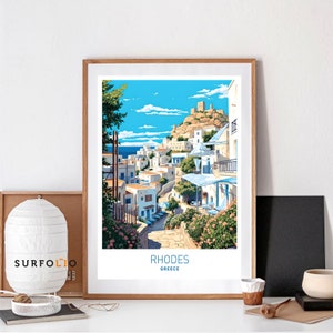 Rhodes Greece Rhodes Travel Print Wall Art Rhodes Wall Hanging Rhodes Home Decor Rhodes Art Print Rhodes Greek island Rhodes Greece Wall