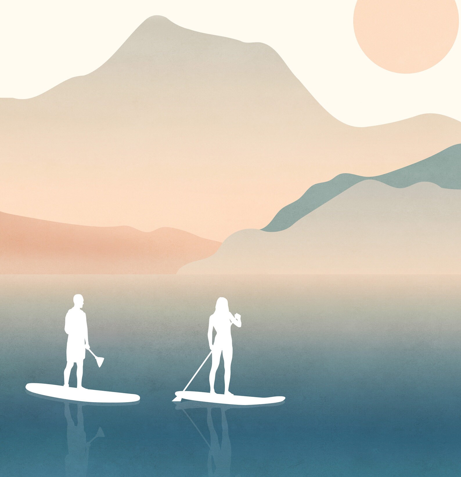 Paddle Board Print Surfers Paradise Stand Up Paddle Paddle Etsy