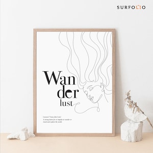 Wanderlust Print Travel Quotes Poster Typo Quotes Poster Typo Minimalist Female Minimalist Face Line Poster Wanderlust Line