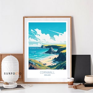 Cornwall Travel Cornwall Wall Cornwall Wall art Cornwall Gift Cornwall Print Cornwall Art Cornwall Poster England Poster England Art Lover