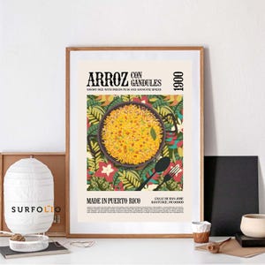 Puerto Rico Arroz Con Gandules Food Caribbean Flavor National Food Latin America Food Puerto Rico Cuisine Kitchen Poster Puerto Rico Decor