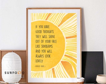 Roald Dahl Print Roald Dahl Quote Inspiration Quote Motivate Quote Instant Download Inspirational Motivational