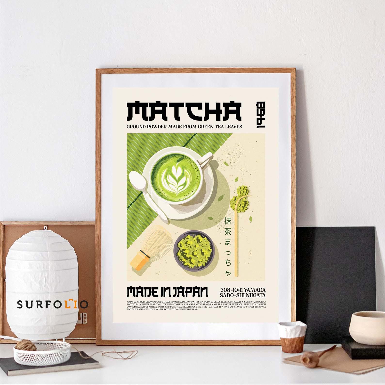 Matcha Wall Art Japanese Art Tea Art Print Zen Wall Decor Matcha