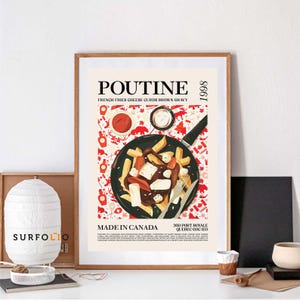 Canada Poutine Food Art Poutine Food Lover Kitchen Food Wall Art Retro Print Canada Cuisine International Food Decor Brazil Foodie Cheese