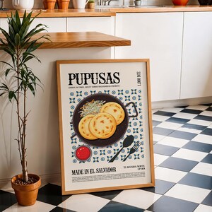 Pupusas Art Print: Salvadoran Food, El Salvador Kitchen Wall Decor (Digital Download) image 2