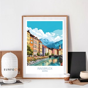 **Innsbruck Austria Innbrünnsbruck-Druck-Innsbruck-Wand-Dekor-Österreich-Landschaft**