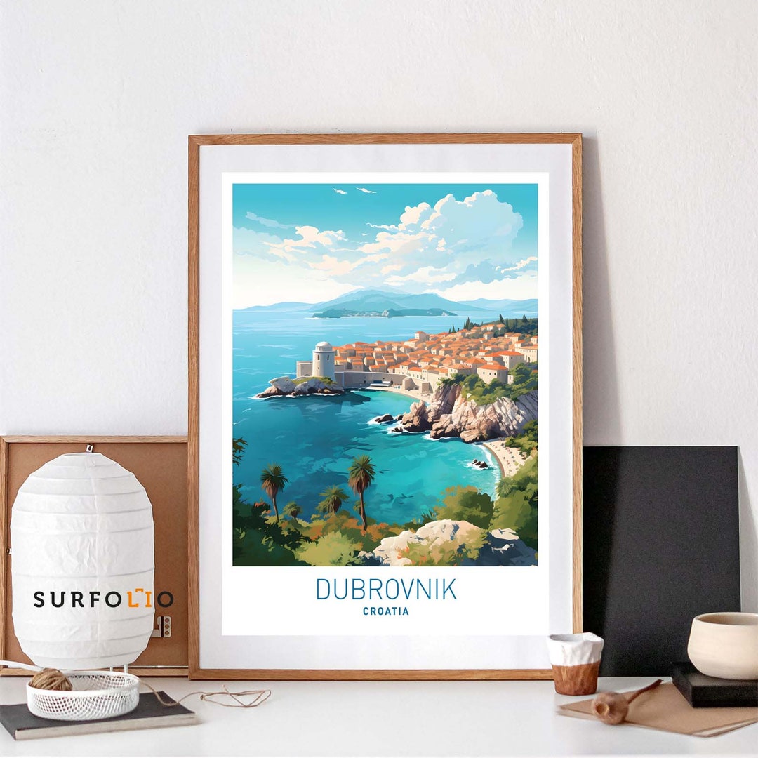 Dubrovnik Print Croatia Art Print Croatia Travel Art Dubrovnik Home