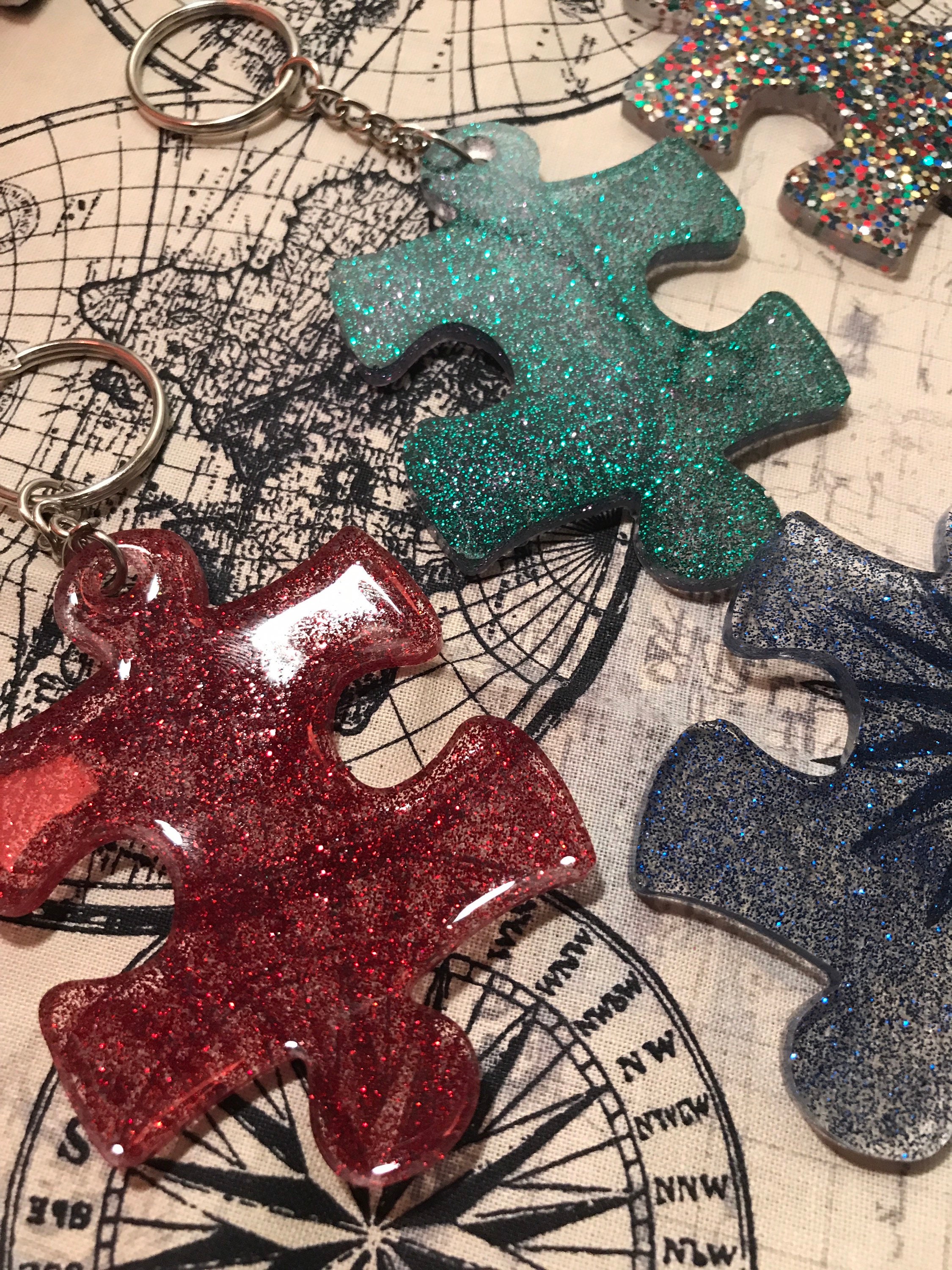 Puzzle piece keychain large Etsy