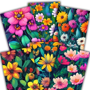 Flower Postcard Set - 6 Floral Postcards (4&quot;x6&quot;) for Postcrossing, Greetings, and Notes to Loved Ones - Spring and Summer Postcards