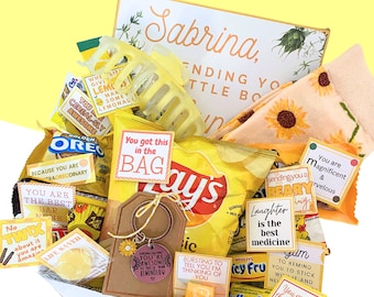 Sending Sunshine Care Package For Her, Thinking Of You, Get Well Soon Gift For Women, Sympathy Gift, You Got This, Snack Box, Personalized