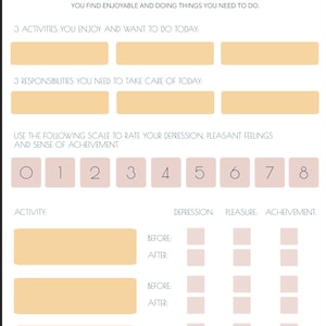 Behavioral Activation Worksheet