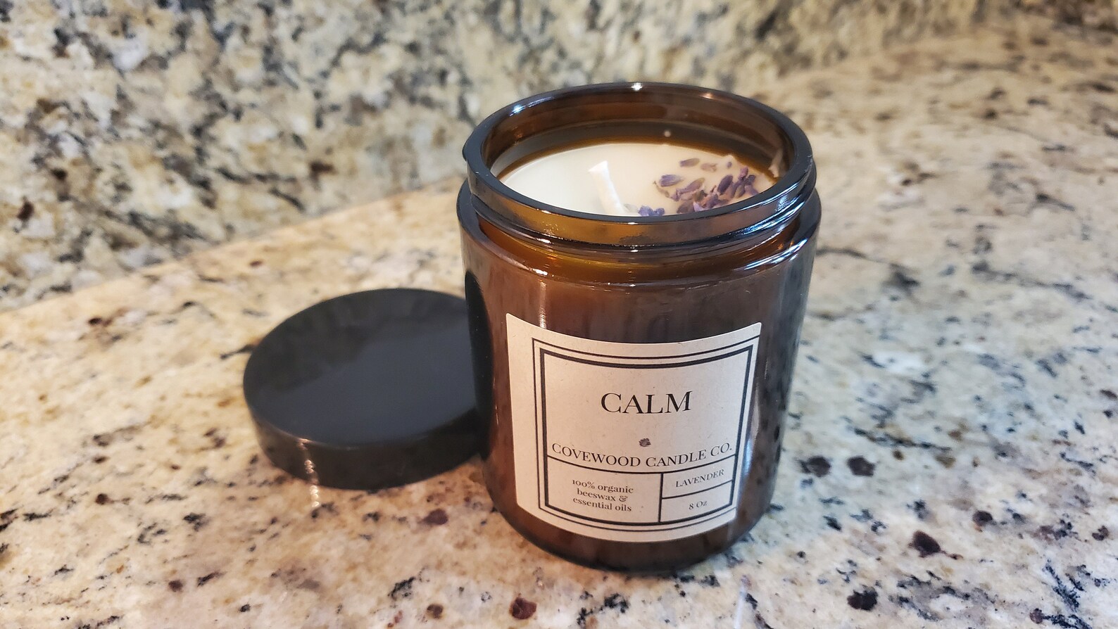 CALM Lavender Candle 100 Organic Beeswax & Fragrance Oil Etsy