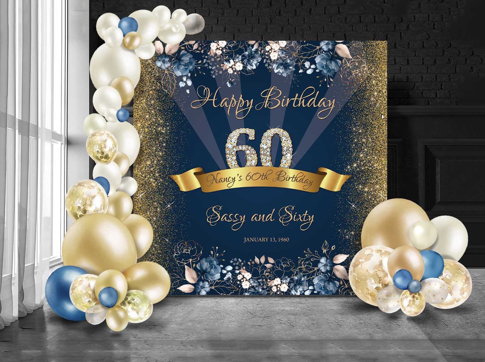 60 Birthday Backdrop