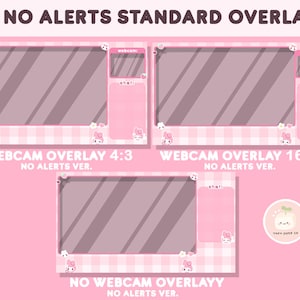 Twitch Cute Pink Bunny Stream Package | Twitch Overlays, Panels, Alerts, Animated Screens | Vtuber | Kawaii Layout Bundle Pack | FULL SET image 6