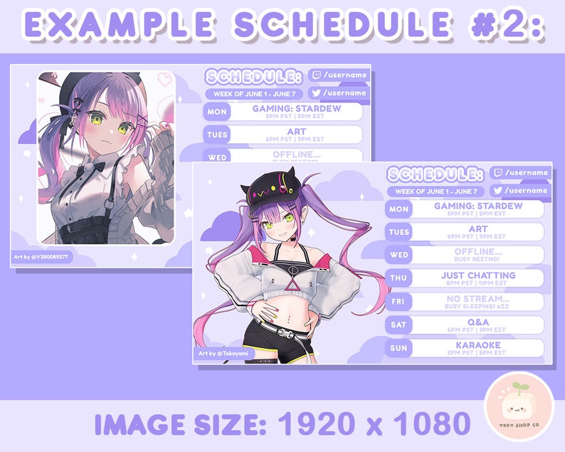 Starry Sky Twitch Stream Schedule Weekly Template BUNDLE Set of 3 ...