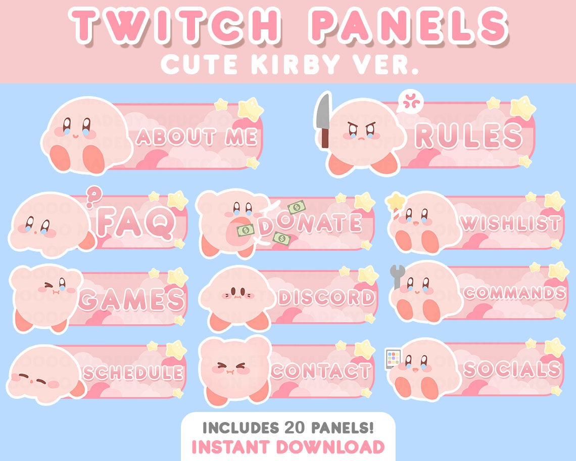 x Twitch Cute Pink Poyo Stream Panels Pop Up Kawaii Etsy 日本