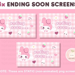 Twitch Cute Pink Bunny Stream Package | Twitch Overlays, Panels, Alerts, Animated Screens | Vtuber | Kawaii Layout Bundle Pack | FULL SET image 8