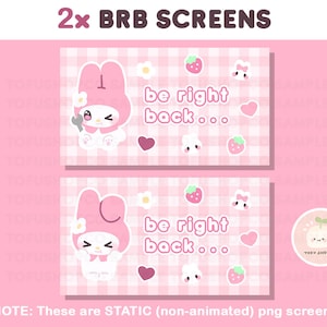 Twitch Cute Pink Bunny Stream Package | Twitch Overlays, Panels, Alerts, Animated Screens | Vtuber | Kawaii Layout Bundle Pack | FULL SET image 9