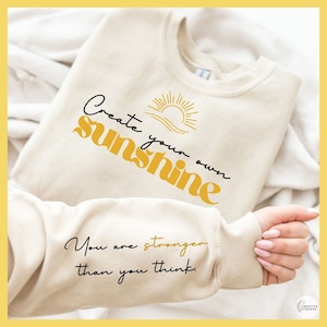 Erstellen Sie Ihren eigenen Sonnenschein SVG PNG, Boho Inspirational Sleeve Shirt SVG, Love Yourself SVG, Positive Zitate Sommer Tshirt Zitate Sun Waves Png