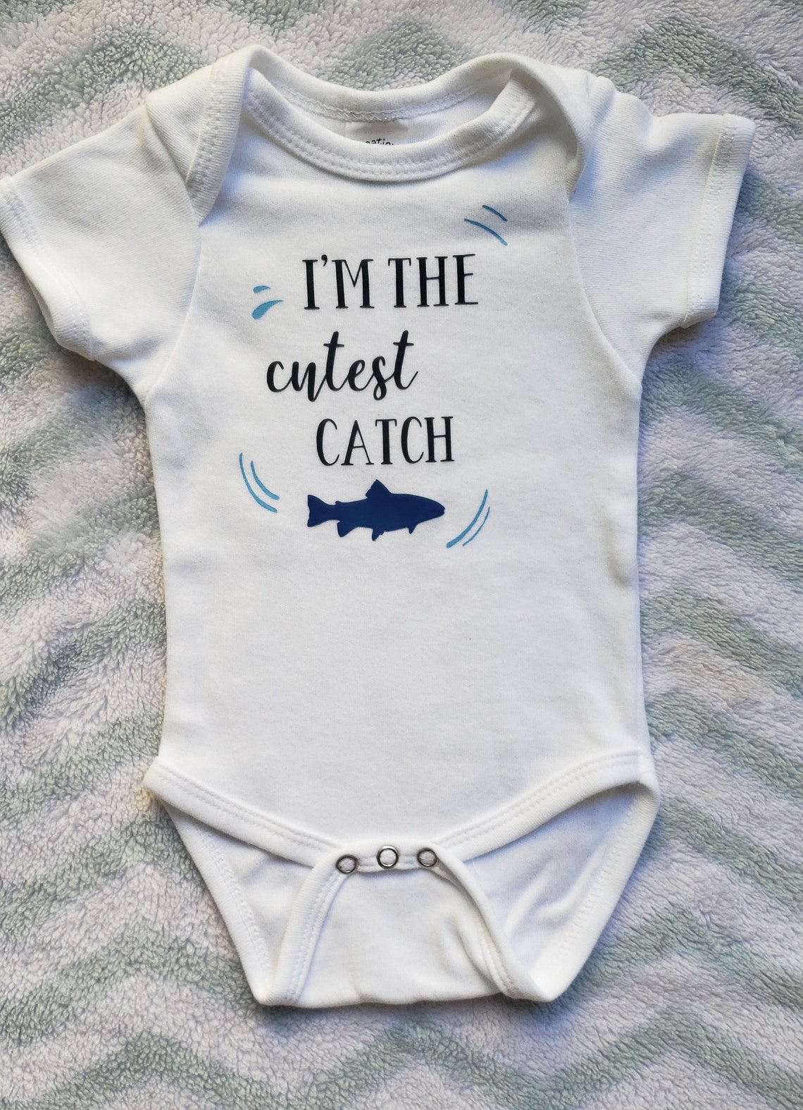 Cutest Catch Baby Onesie Fishing Baby Onesie Daddy's | Etsy