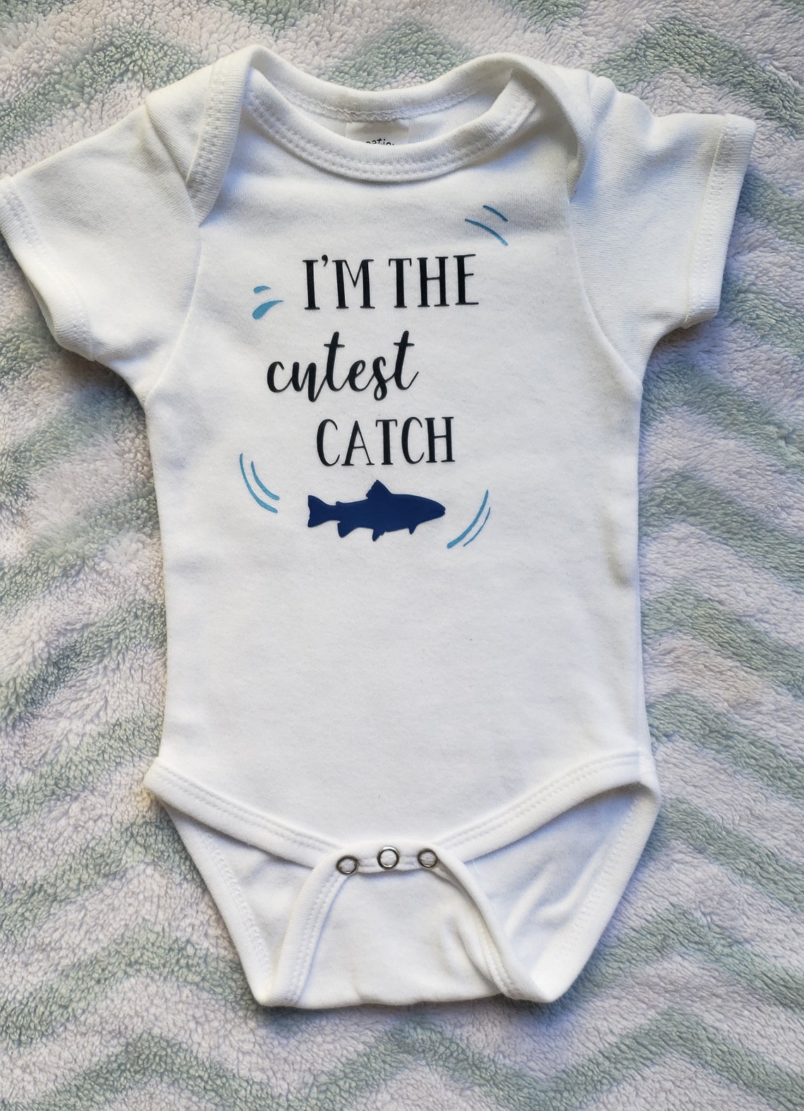 Cutest Catch Baby Onesie Fishing Baby Onesie Daddy's Etsy