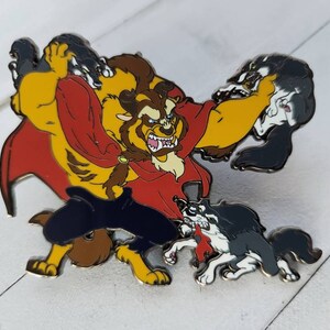 Pin bestia de La Bella y la Bestia, pin Disney Fantasy, bestia y lobos B GRADO