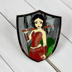 Snow White Warrior princess fantasy pin, Huntsman pin