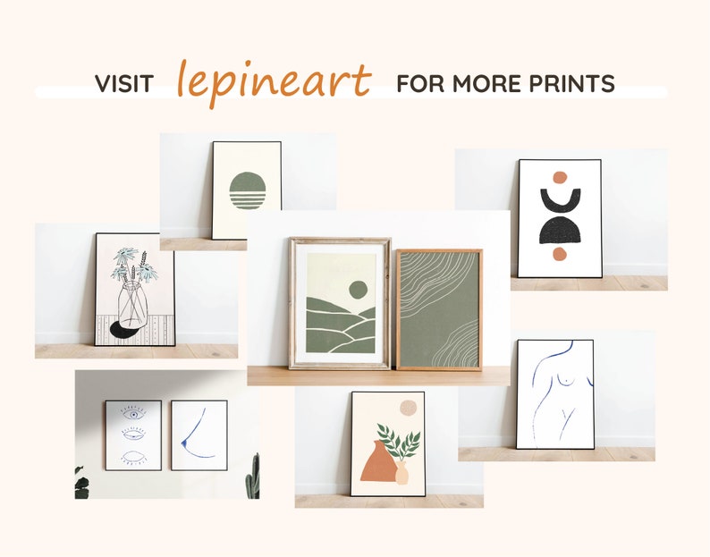 Minimalist Gallery Wall Art Set of 6 Boho Prints Neutral Etsy