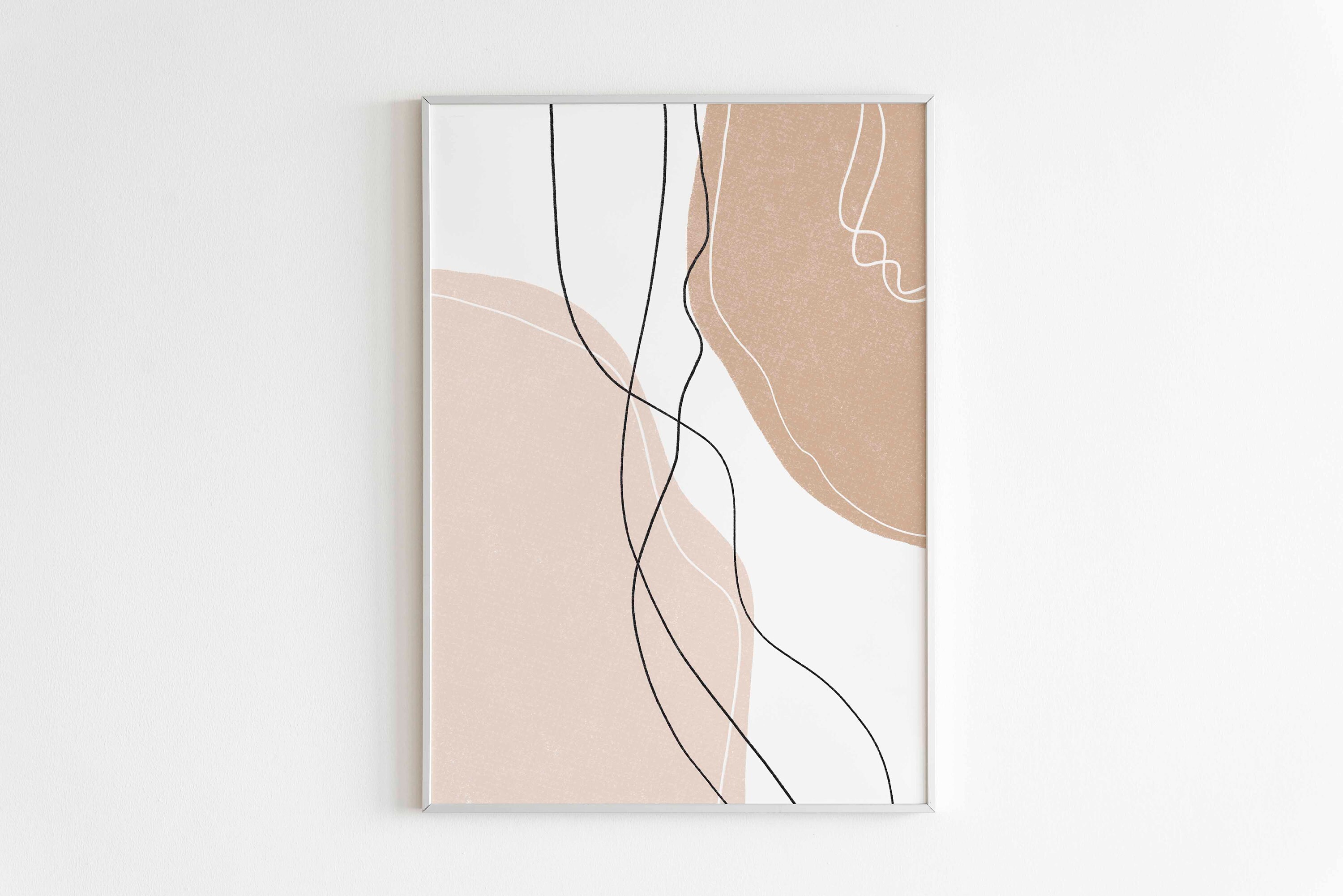 Abstract beige wall art wall print contemporary art Etsy