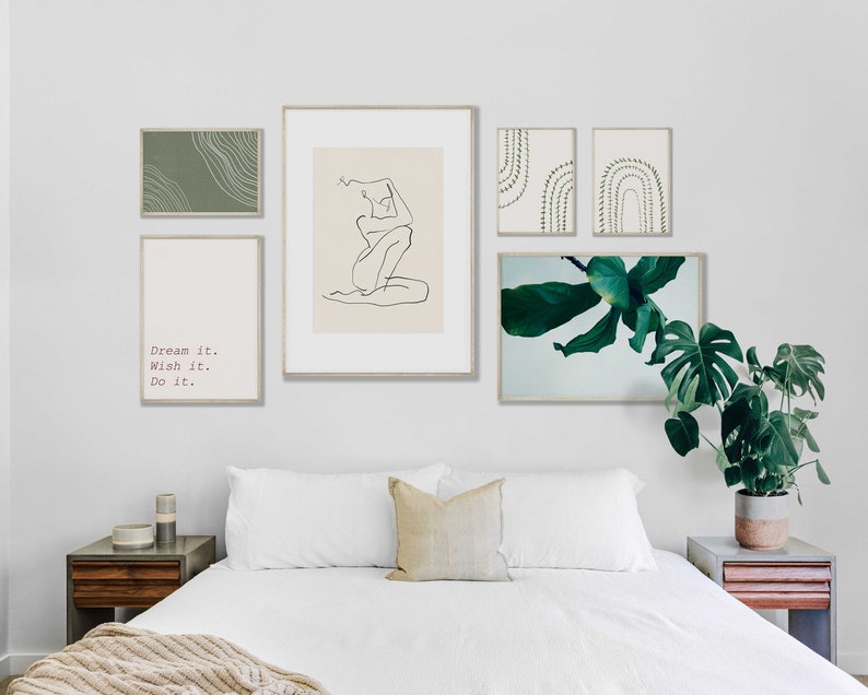Minimalist Gallery Wall Art Set of 6 boho prints Neutral Etsy