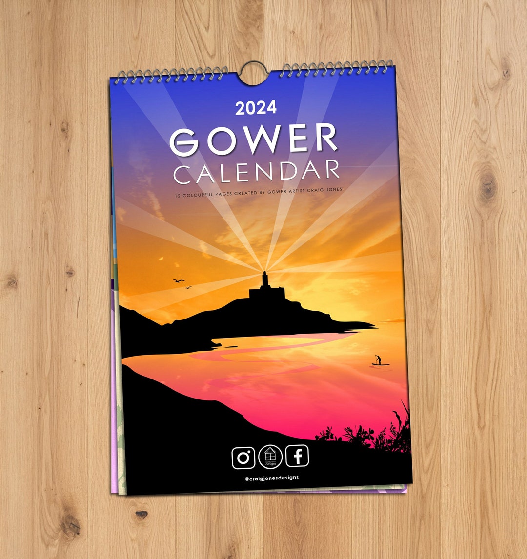 The GOWER Calendar 2024 Edition A4 Portrait Gloss Card Ring Etsy