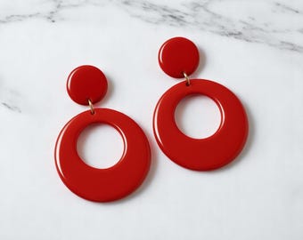 Red Chili Pepper Hoop Earrings - Cute Enamel Dangle Huggie Earrings For Women