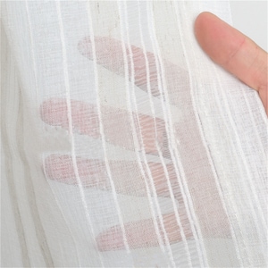 Cortinas transparentes de lino blanco a rayas: decoración de boda personalizada