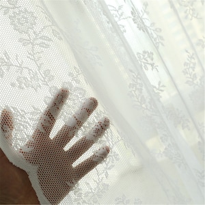 Custom White Lace Branches Jacquard on White Sheer Lace Curtain,Wedding Curtain Backdrop Wedding Curtains Rod Pocket Rose Curtains Panels