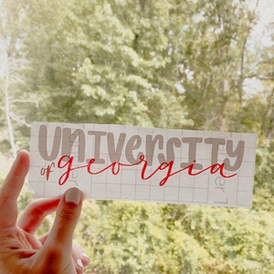 college decal, cute university vinyl decal, college vinyl, vinyl college decal, calligraphy college decal, university of Georgia decal