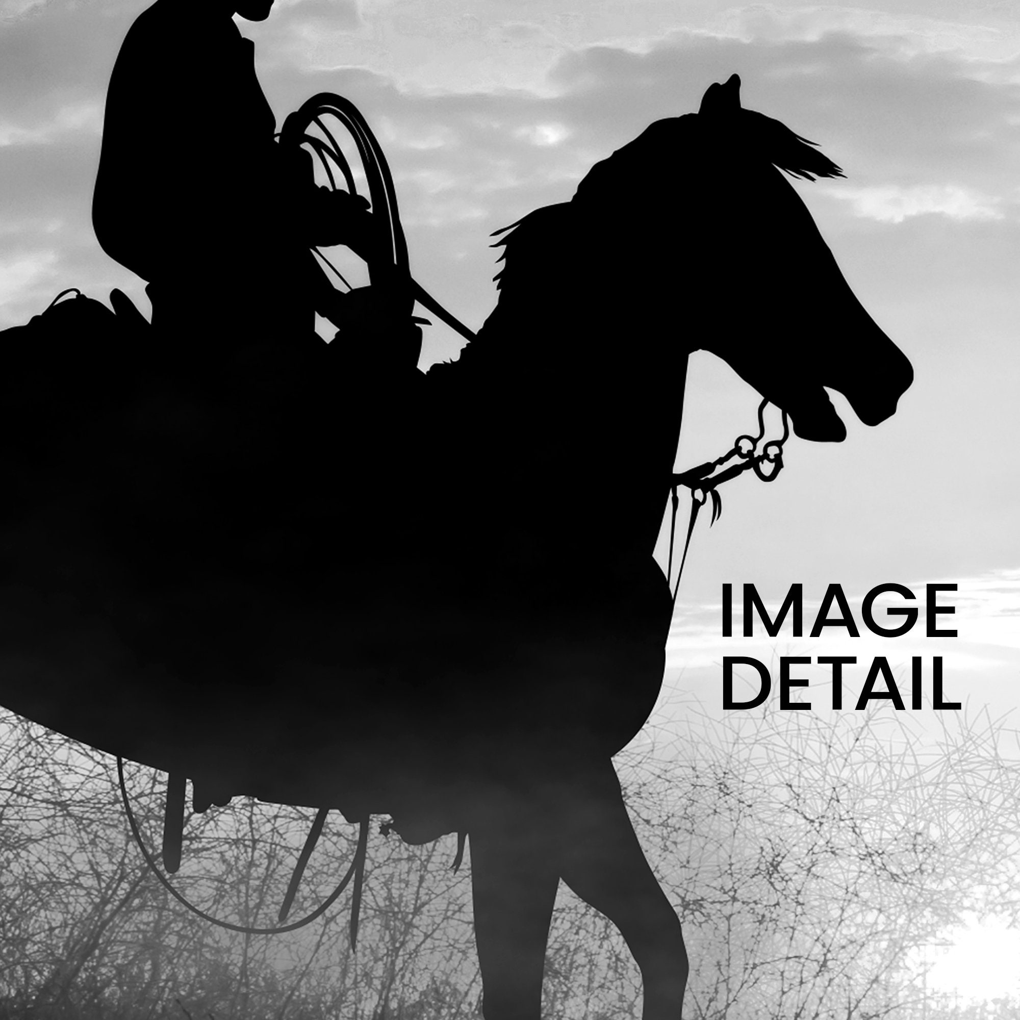 Cowboy Wall Art Cowboy Sunset Digital Download Black & White Etsy