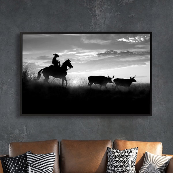 Cowboy Wall Art Etsy