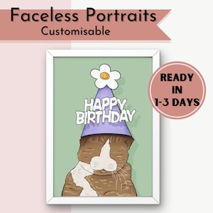 Faceless Portrait, Custom Illustration, Personalised Photo Illustration, Boyfriend gift, Girlfriend gift, Wedding Gift
