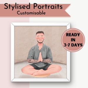 Custom Illustration, Personalised Portrait, Couple Portrait, Family Portrait, Boyfriend gift, Girlfriend Gift, Birthday Gift