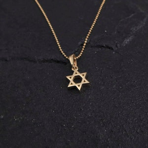 14k Gold Star of David pendant, Classic Star of David Pendant, Jewish Pendant, Judaica Jewelry, Israel Jewelry, Small Magen David Pendant