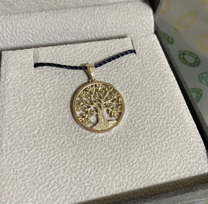 14k Yellow Gold Tree of Life Pendant, Round Necklace (21mm) - Etsy